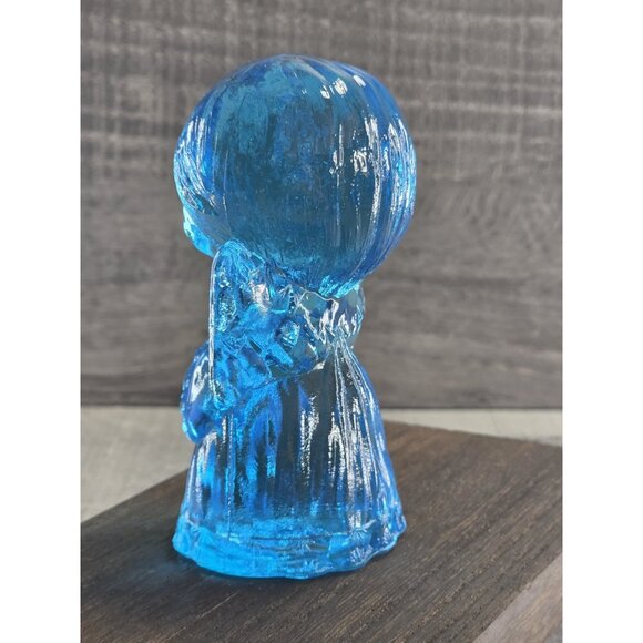 Angel Mosser Glass 1970s Blue Singing Winged 4" Paperweight Figure 76.8 - Picture 6 of 15